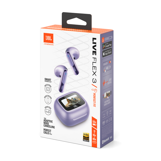 JBL Live Flex 3 - Purple - True wireless noise-cancelling open-stick earbuds - Detailshot 15 image number null